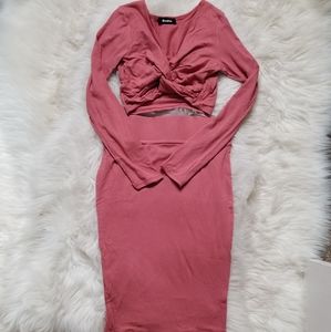 2 piece set high waist skirt